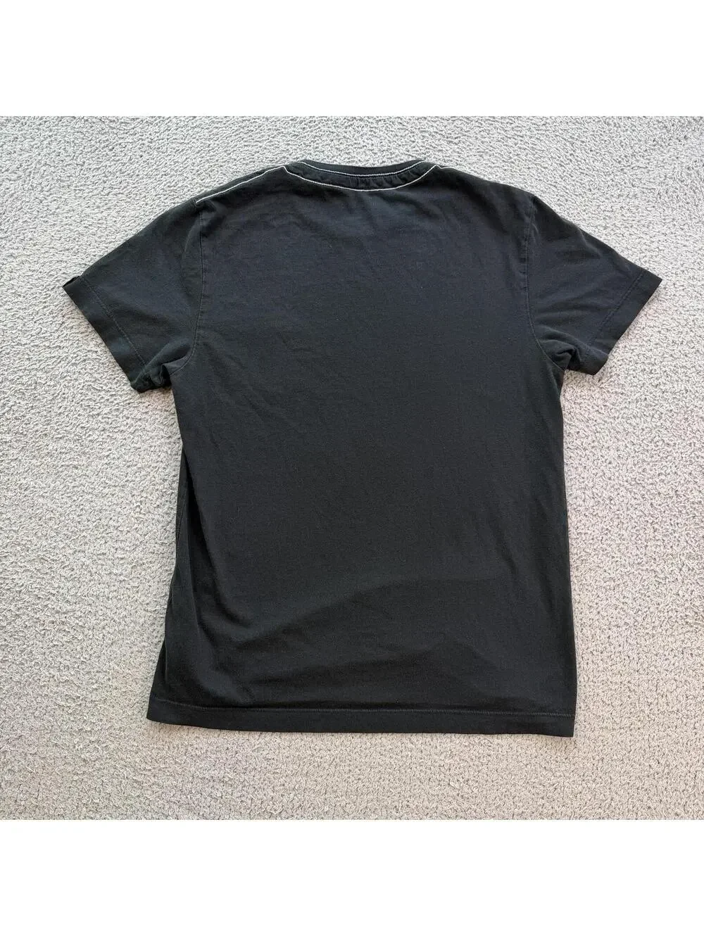 True Religion Horseshoe Monogram Pocket Tee Black Cotton T Shirt Small